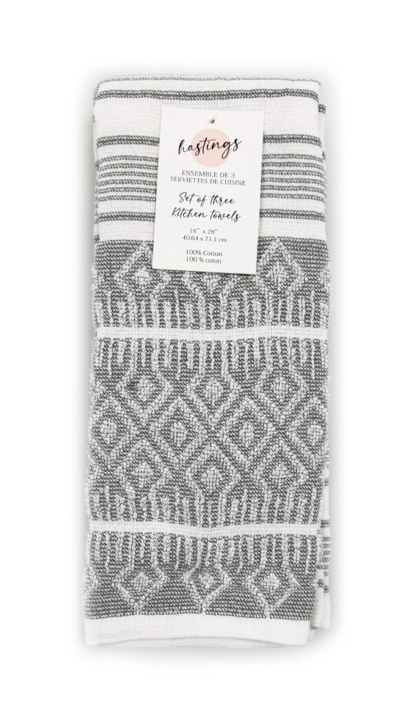 3 Pk Kitchen Towels - 100_ Cotton - Image 2