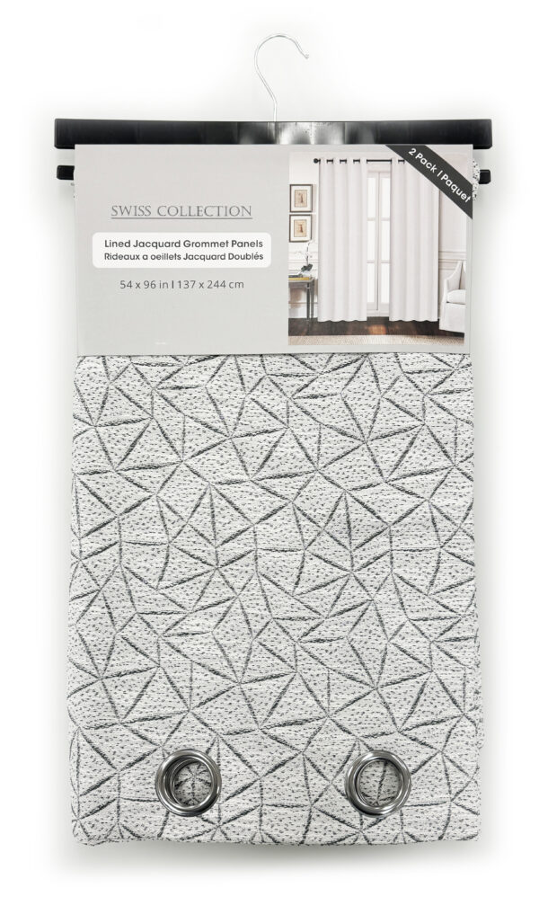2 PK Lined Jacquard Curtains