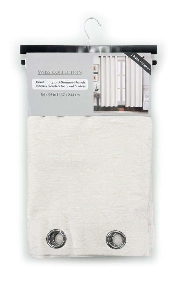 2 PK Lined Jacquard Curtains - Image 2