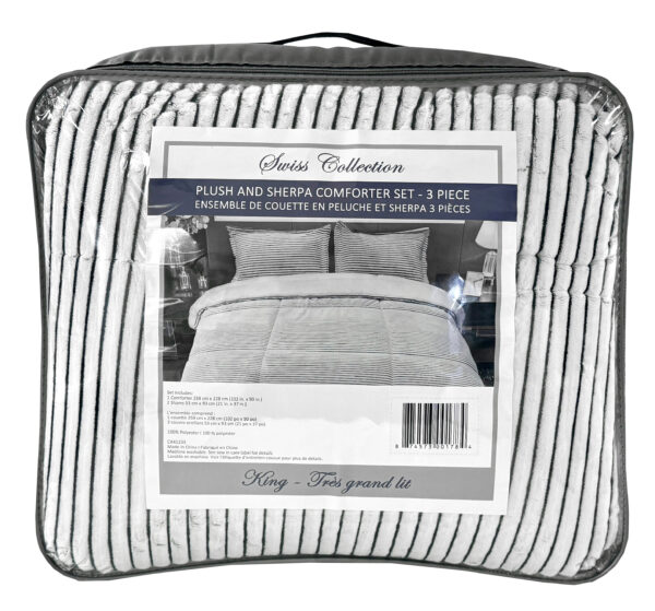 3 Piece Flannel Sherpa Comforter Set - Image 9